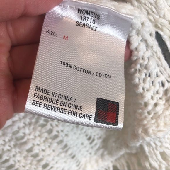 Woolrich Cotton Crochet Short Sleeve Cardigan. Size M - Picture 3 of 8